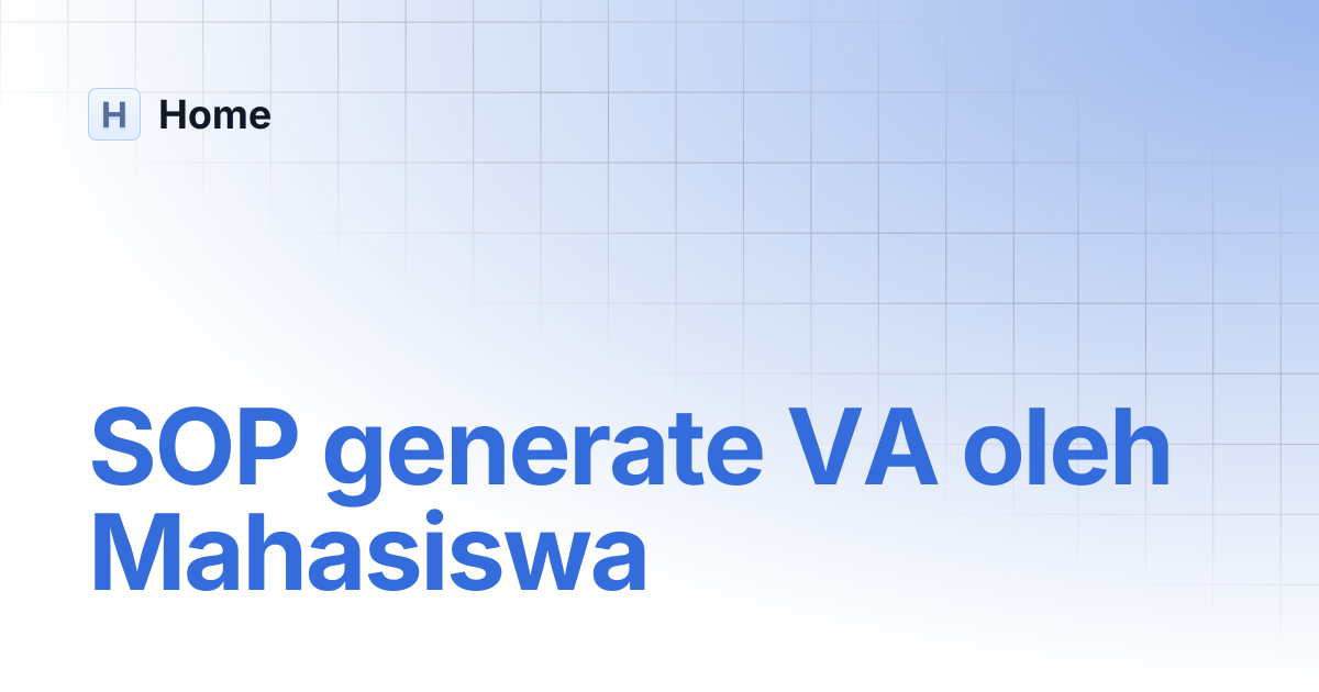 SOP generate VA oleh Mahasiswa | Home